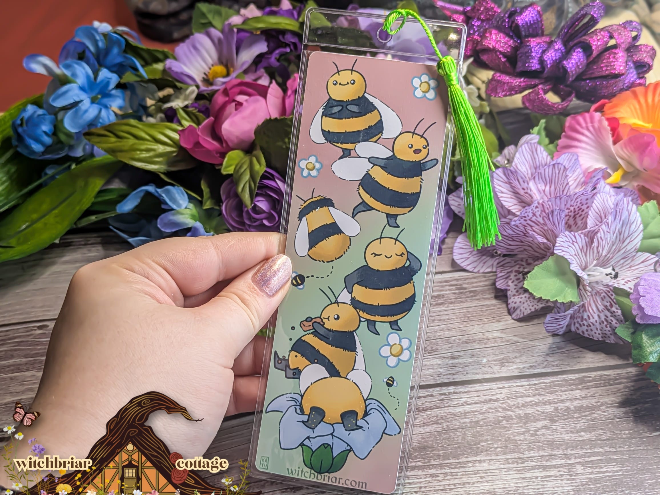 Bumblebees Abumble - Art Bookmark - Glossy Cardstock - Image 4