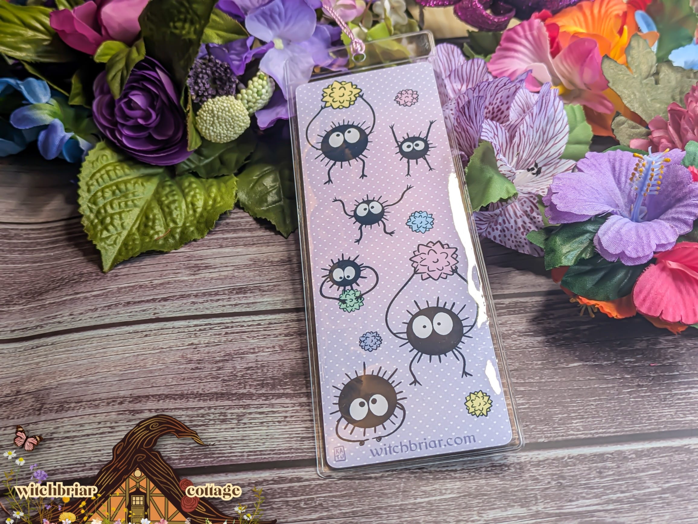 Black Sprites Bookmark: Kawaii Glossy Cardstock - Image 3