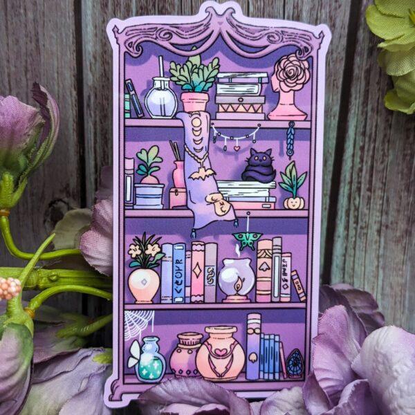 Witchy Bookshelf Sticker: Dark Academia Vinyl Decal