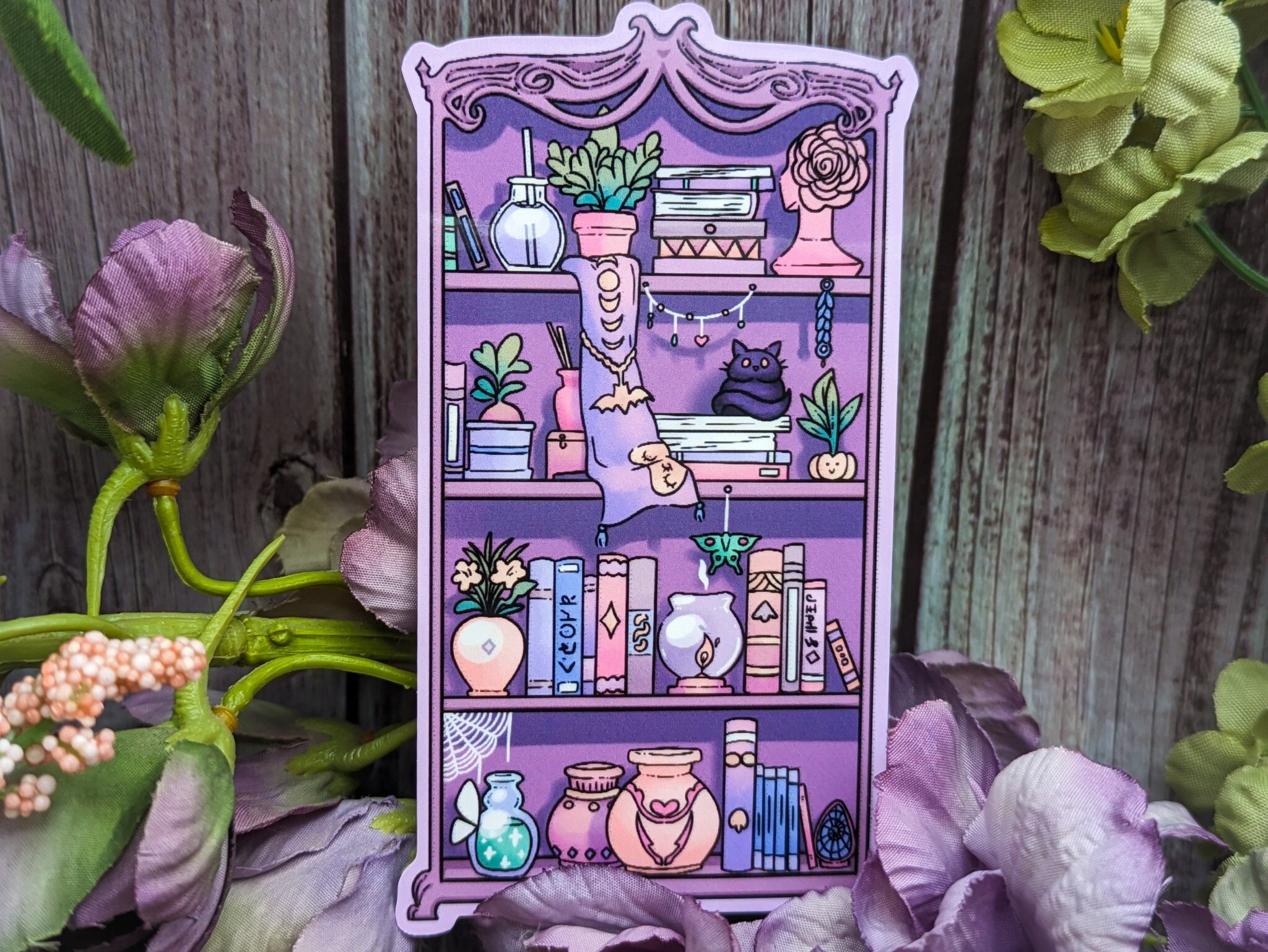 Witchy Bookshelf Sticker: Dark Academia Vinyl Decal