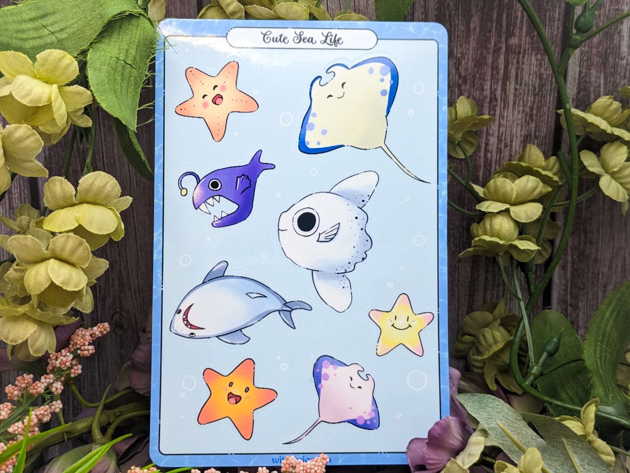 Cute Sea Life 4x6 Sticker Sheet