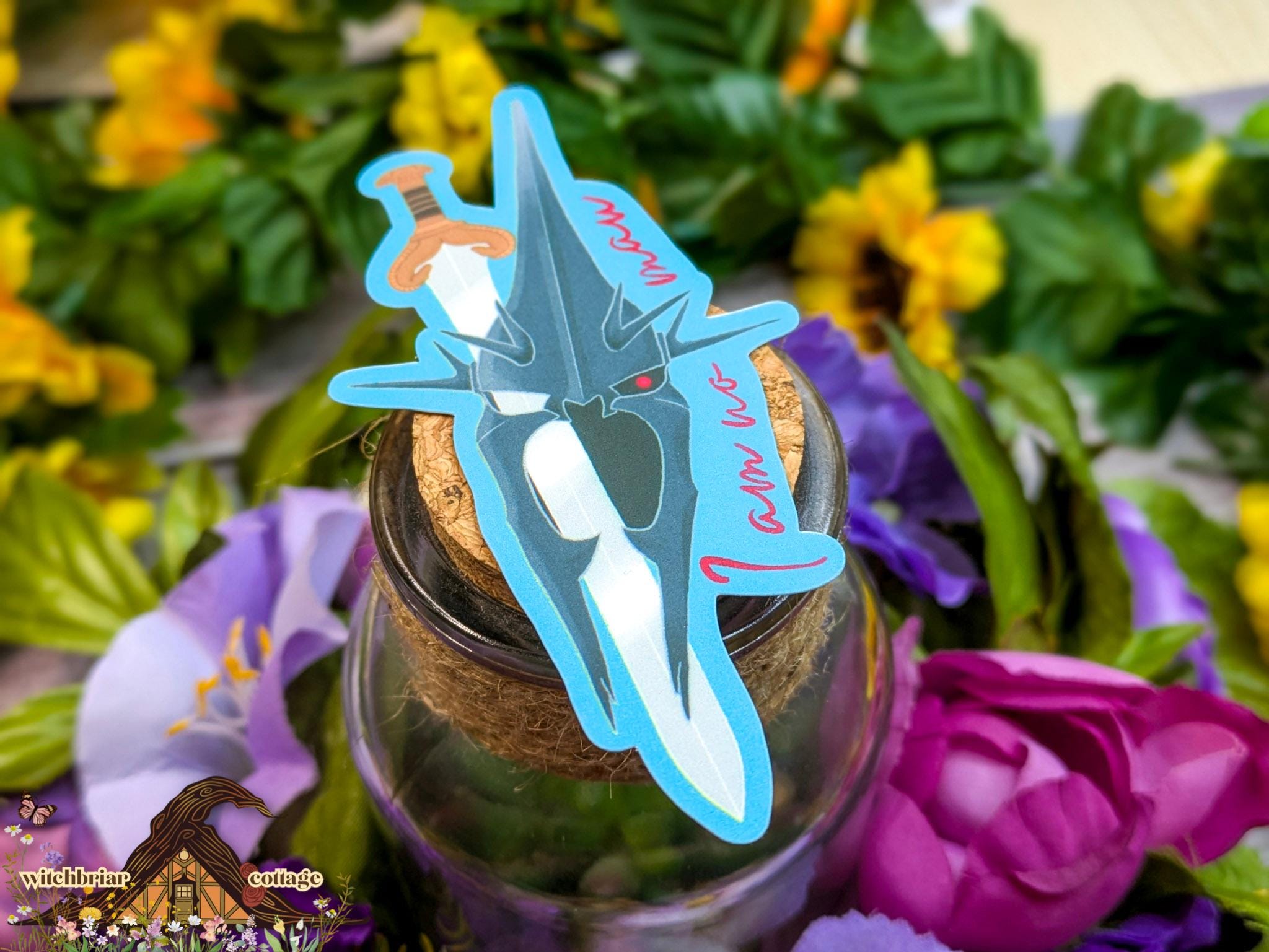 I Am No Man, Éowyn LOTR Quote Witch King Vinyl Sticker for Laptop or Tablet