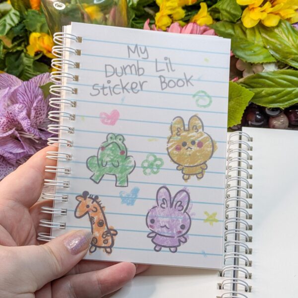 Dumb Lil Reusable Sticker Book A6, Sticker Storage, Re-stickable Book, Sticker Release Paper, Gift Idea for Stickers Lover