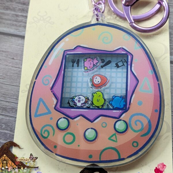 You Choose Tama Shaker Keychains, 3.5" Key Chain, 90s Nostalgia, Virtual Pet Keyring – product photo 1
