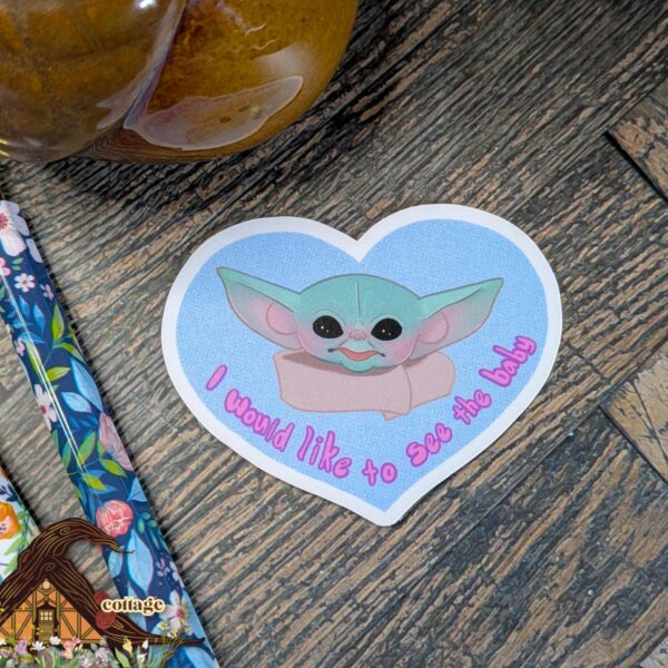 I Would Like to See the Baby, Silly Green Guy Vinyl Sticker