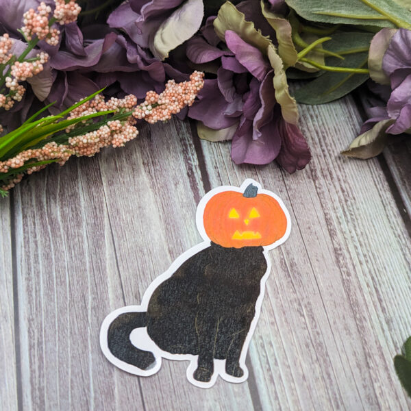 Pumpkin Black Cat Sticker