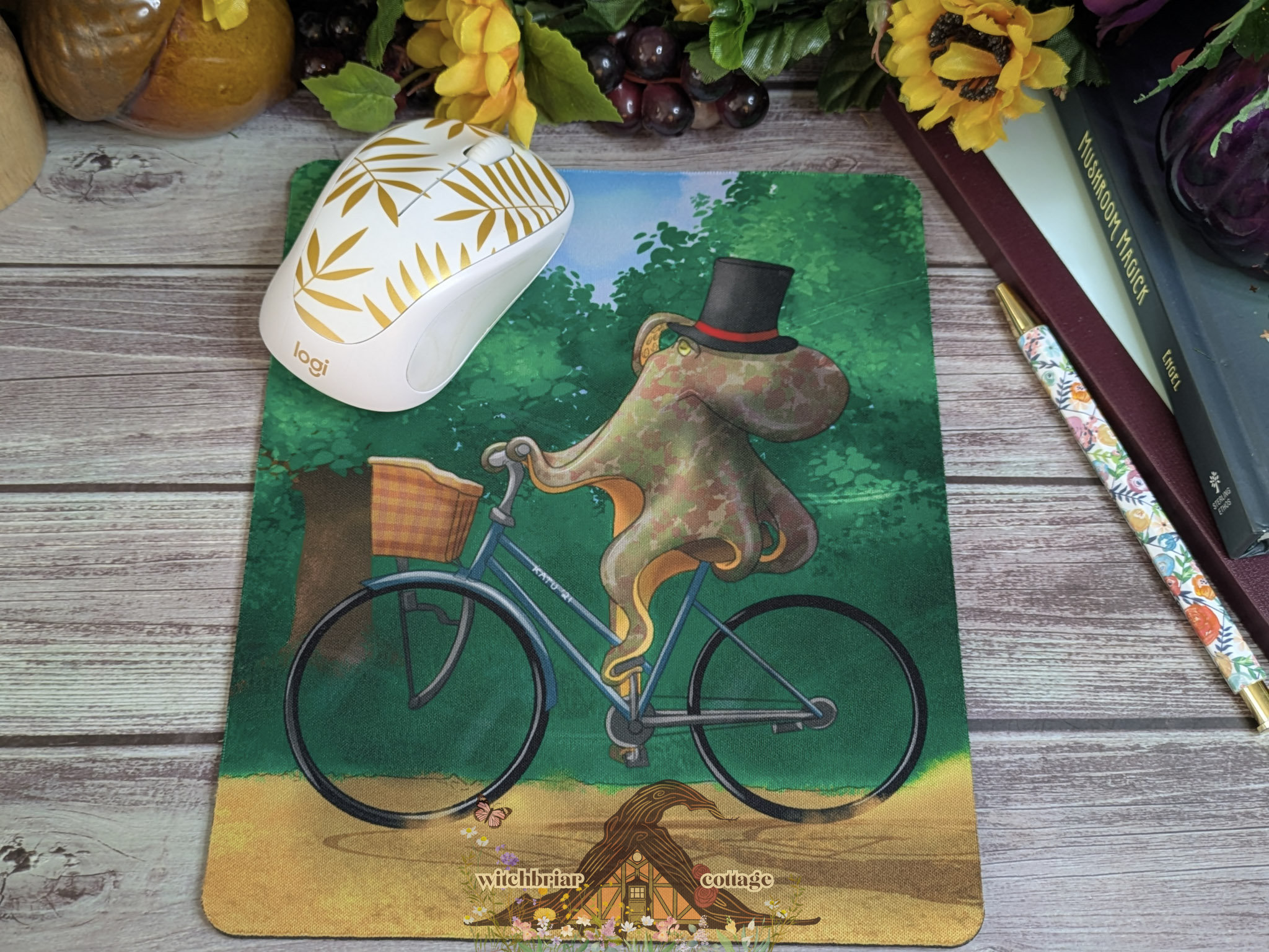 A Fine Day, Octopus Bicycle Mousepad