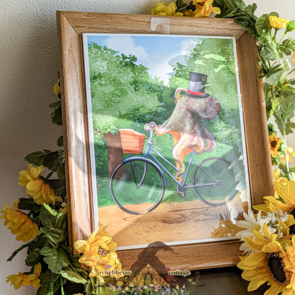A Fine Day, Octopus Bicycle Art Print