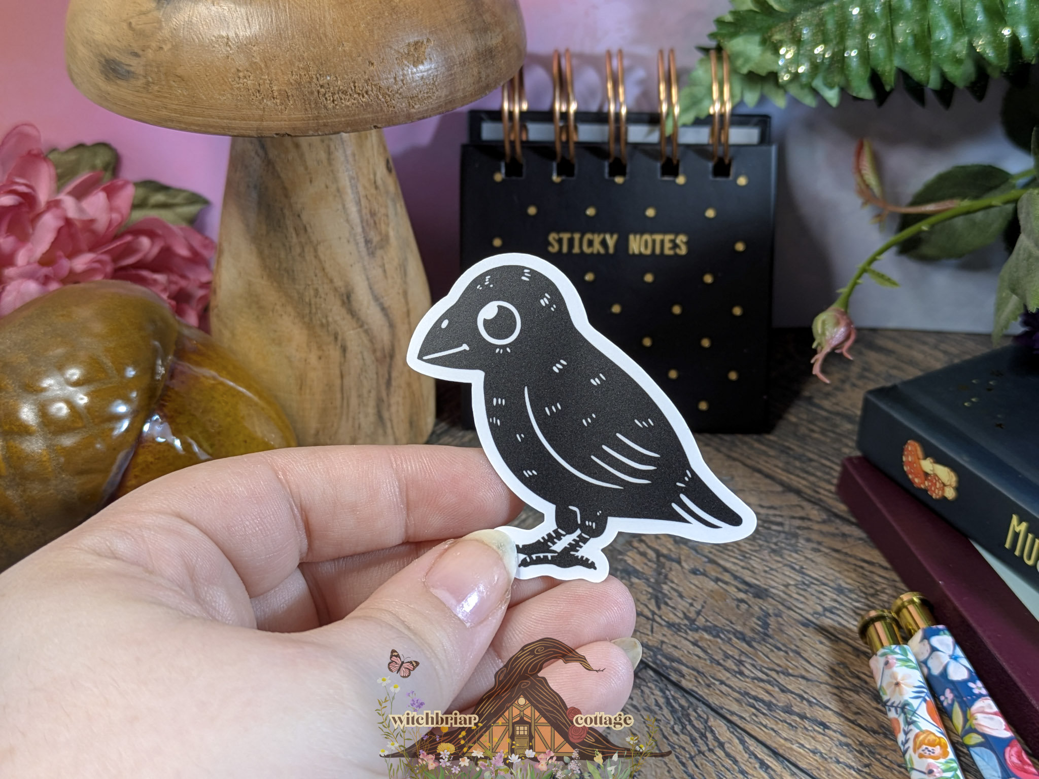 Amiable Crow Sticker - Image 6
