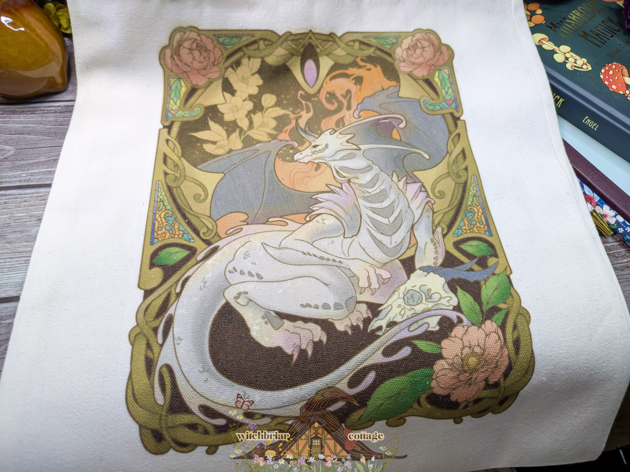 Art Nouveau Dragon Tote Bag - Image 4