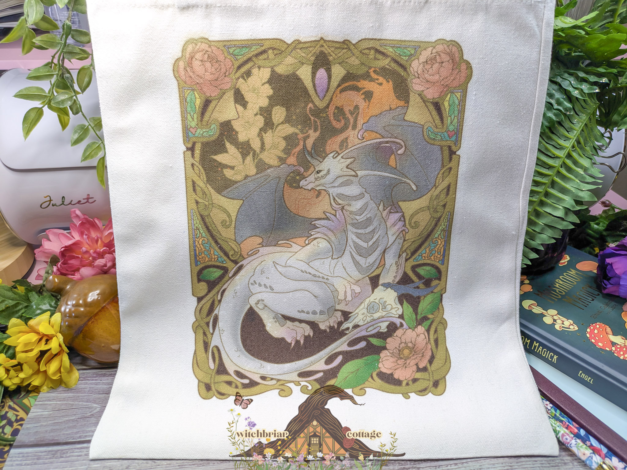 Art Nouveau Dragon Tote Bag - Image 5
