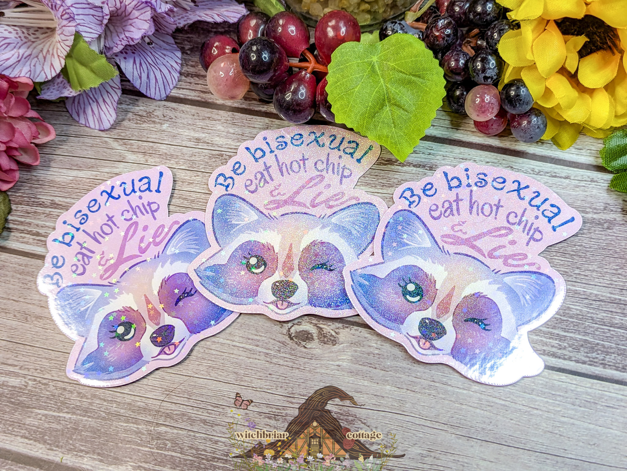 Be Bisexual, Eat Hot Chip and Lie Raccoon Sticker - Image 2