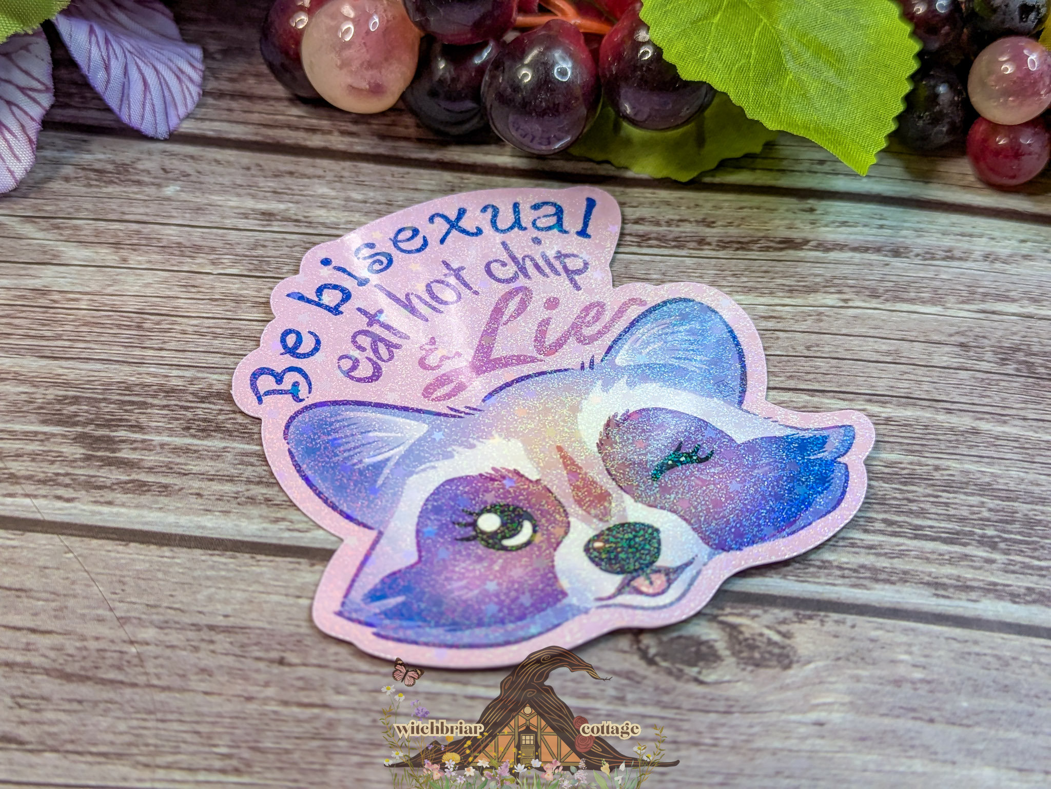 Be Bisexual, Eat Hot Chip and Lie Raccoon Sticker - Image 5
