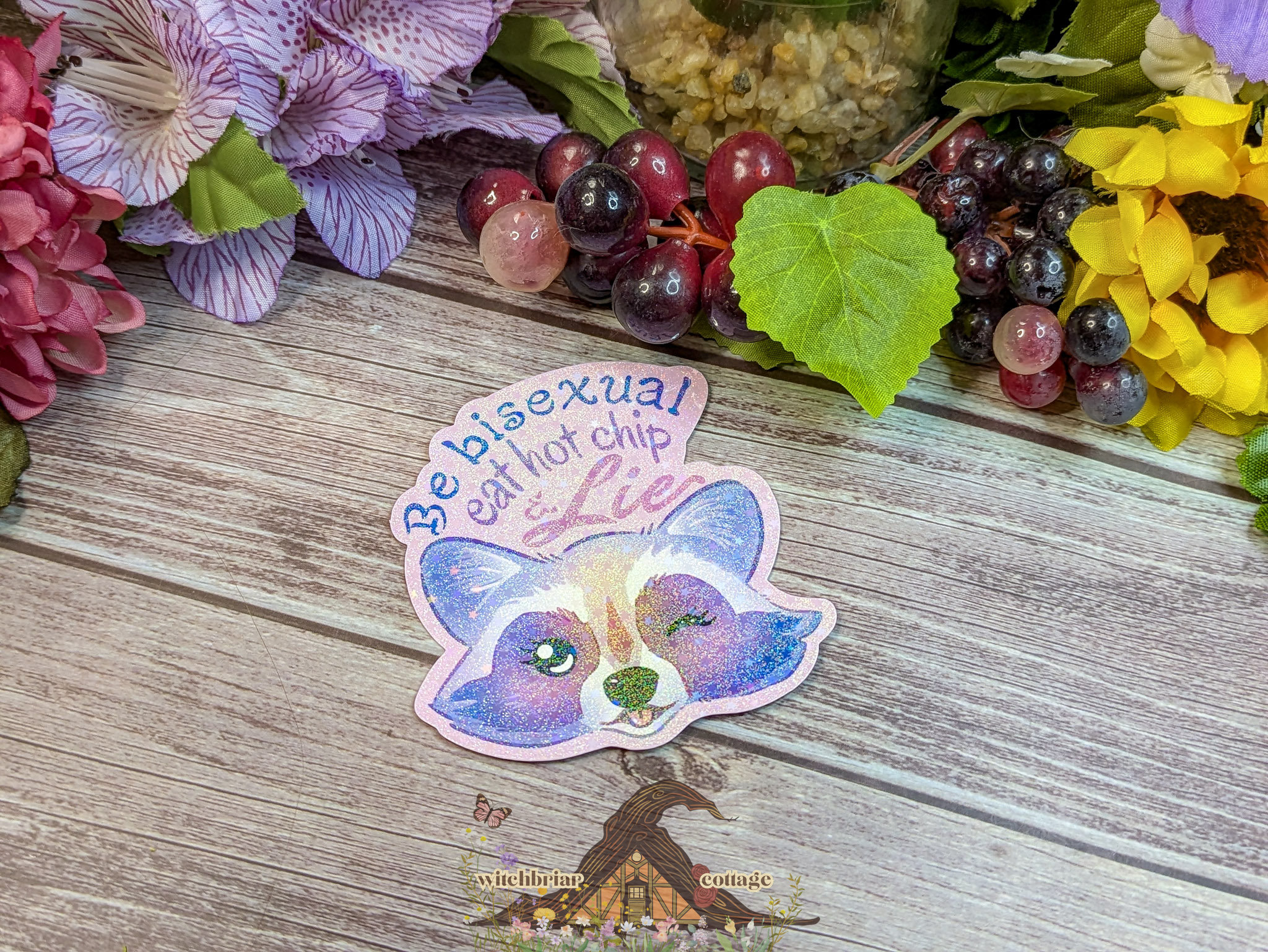 Be Bisexual, Eat Hot Chip and Lie Raccoon Sticker - Image 6