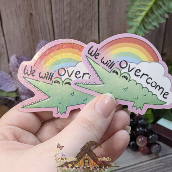"We Will Overcome" Rainbow Alligator