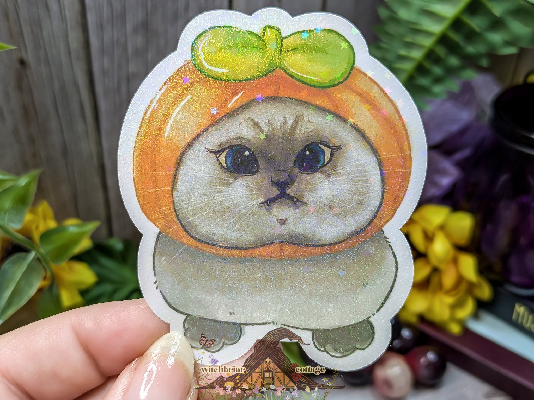 Derpy Pumpkin Cat Sticker - Image 4