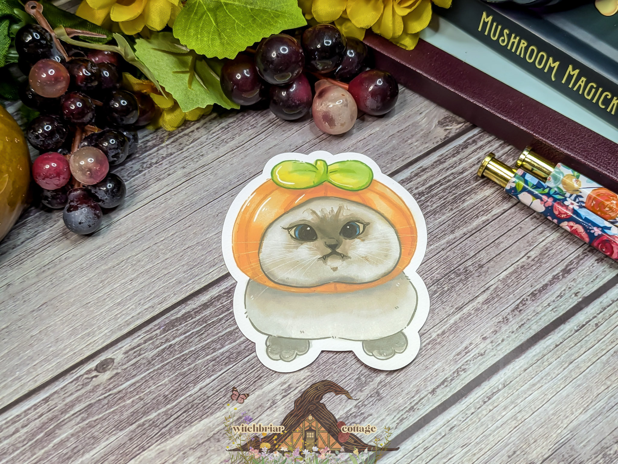 Derpy Pumpkin Cat Sticker - Image 8