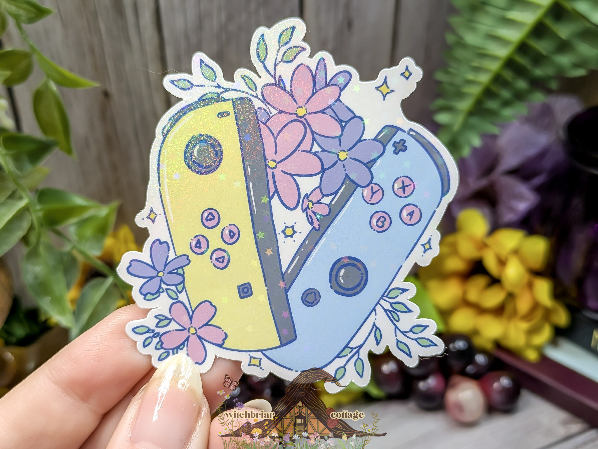 Floral Joycon Controllers Sticker - Image 2