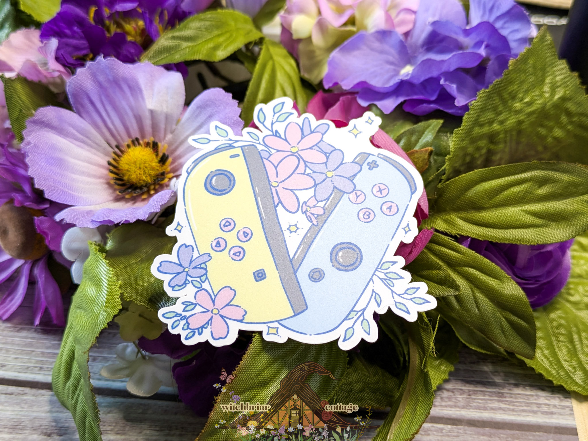 Floral Joycon Controllers Sticker - Image 5
