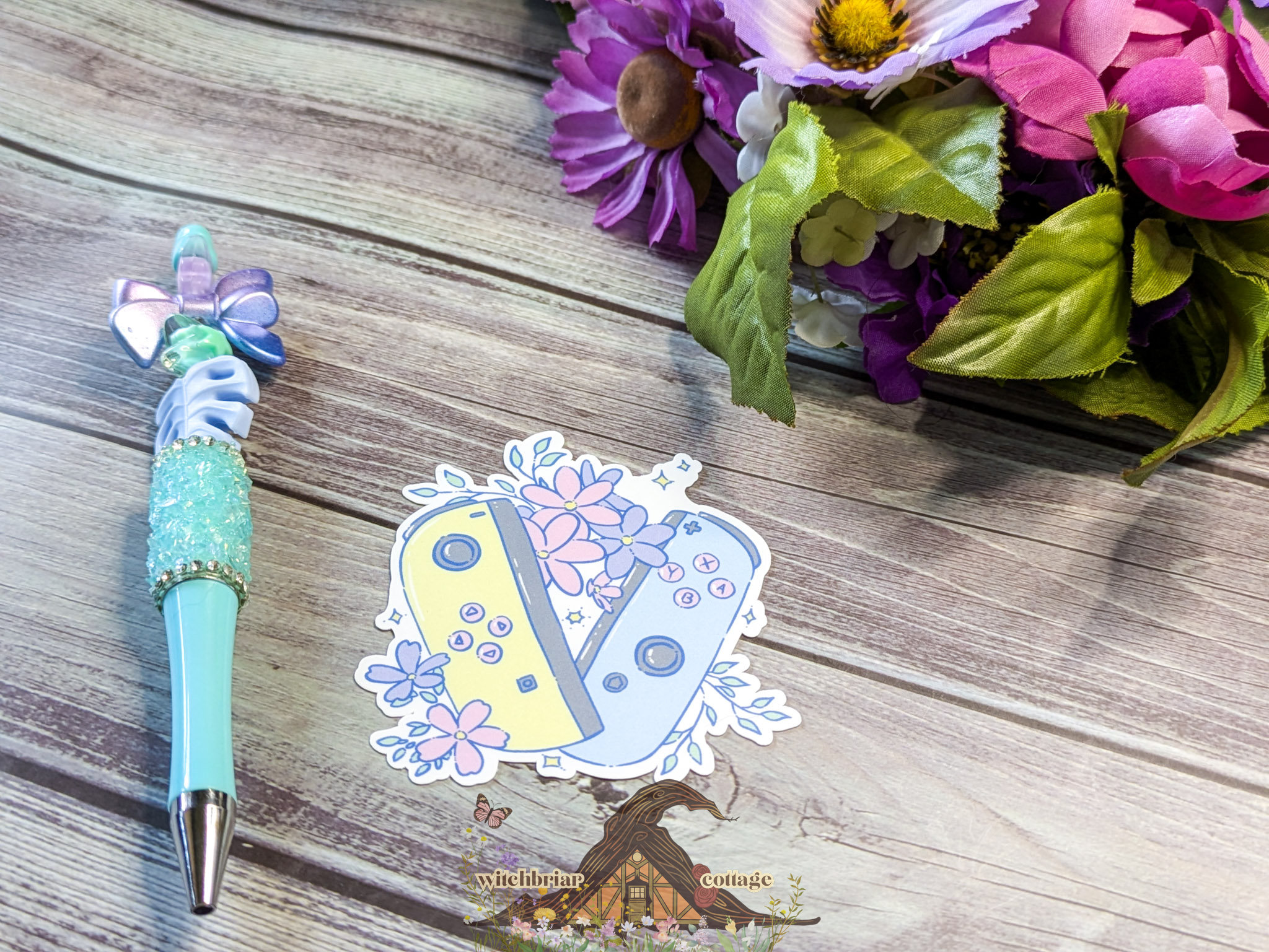 Floral Joycon Controllers Sticker - Image 7