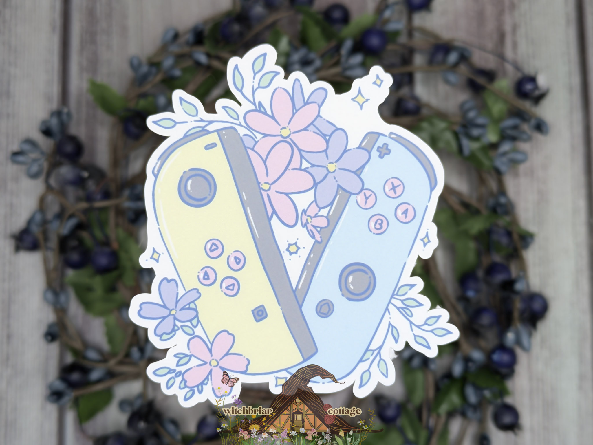 Floral Joycon Controllers Sticker - Image 11