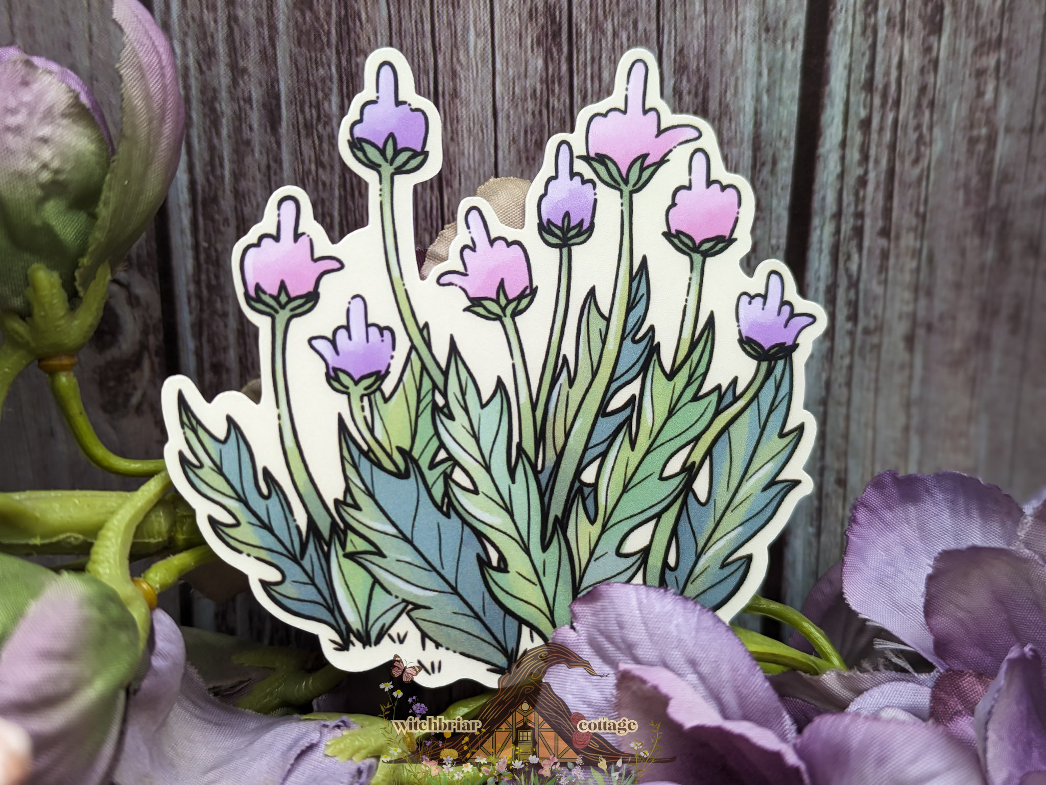 Fragrant Harvest, Middle Finger Flower Sticker - Image 8