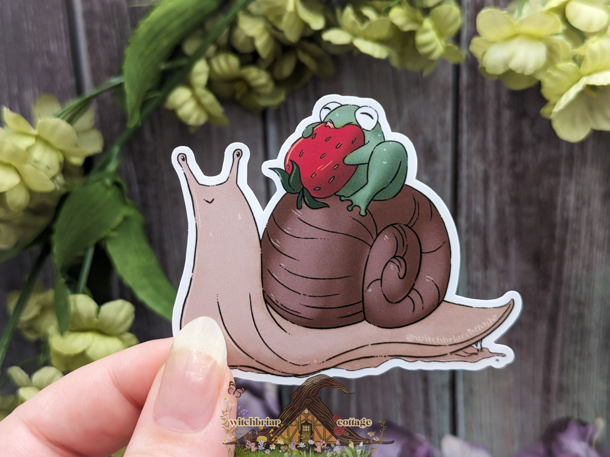 Frog Riding Snail Sticker - Image 4