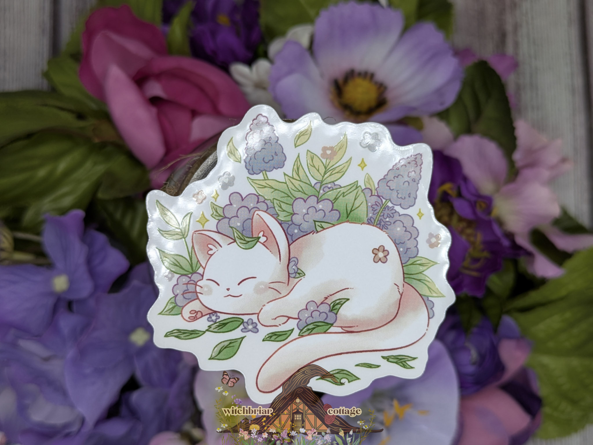 Lilac Cat CLEAR Sticker - Image 3