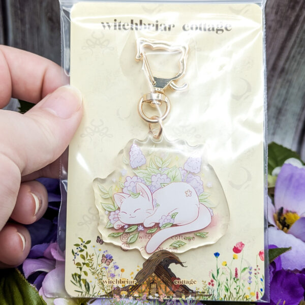 Lilac Cat Acrylic Keychains