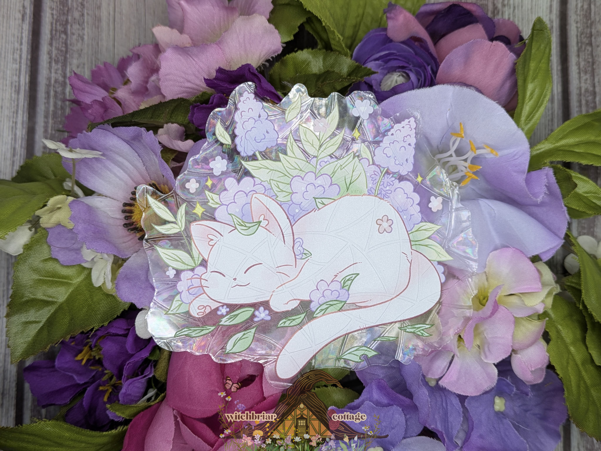 Lilac Cat Suncatcher Window Cling - Image 2