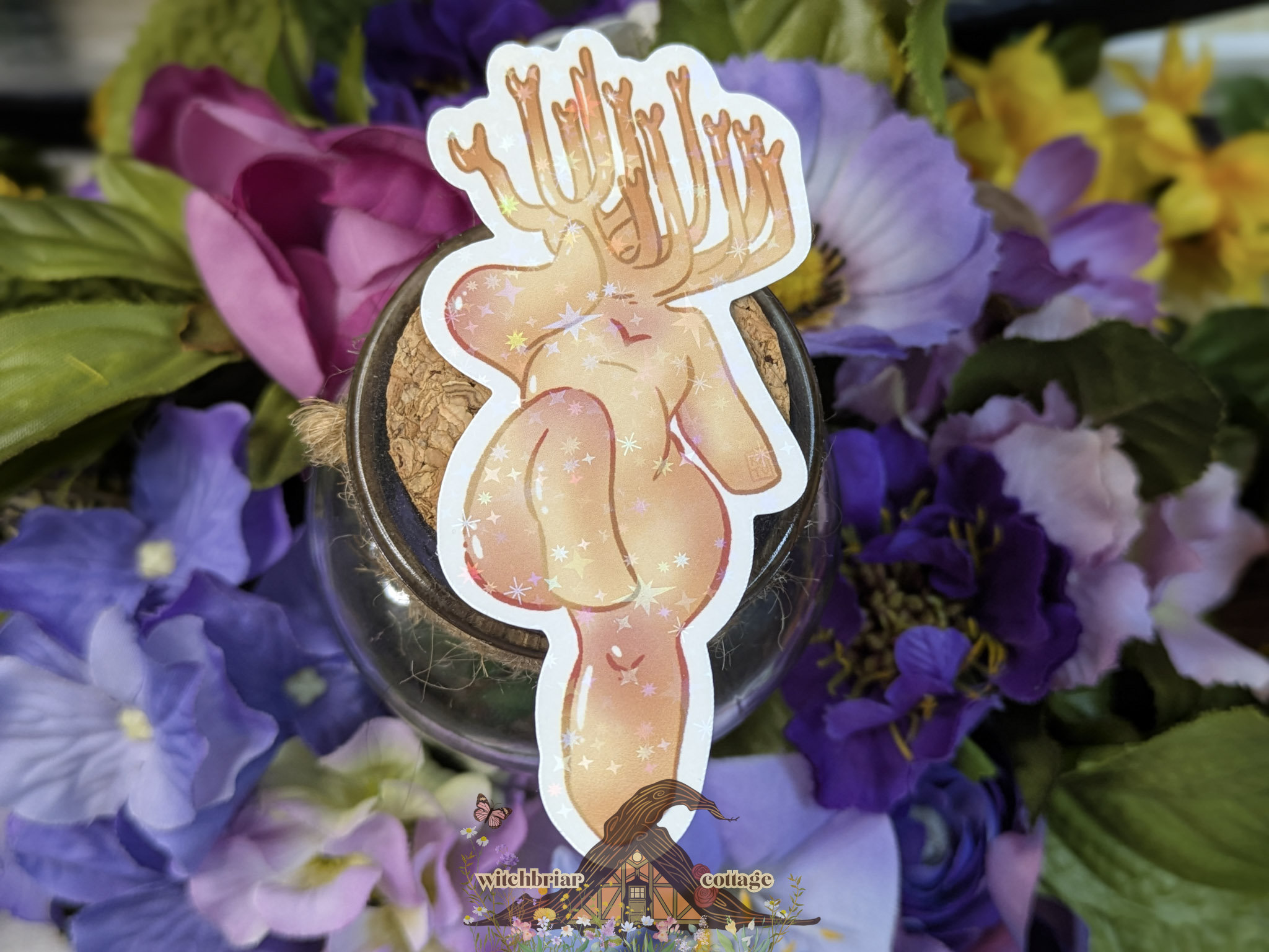 Staghorn Mushroom Pinup Girl Sticker - Image 3