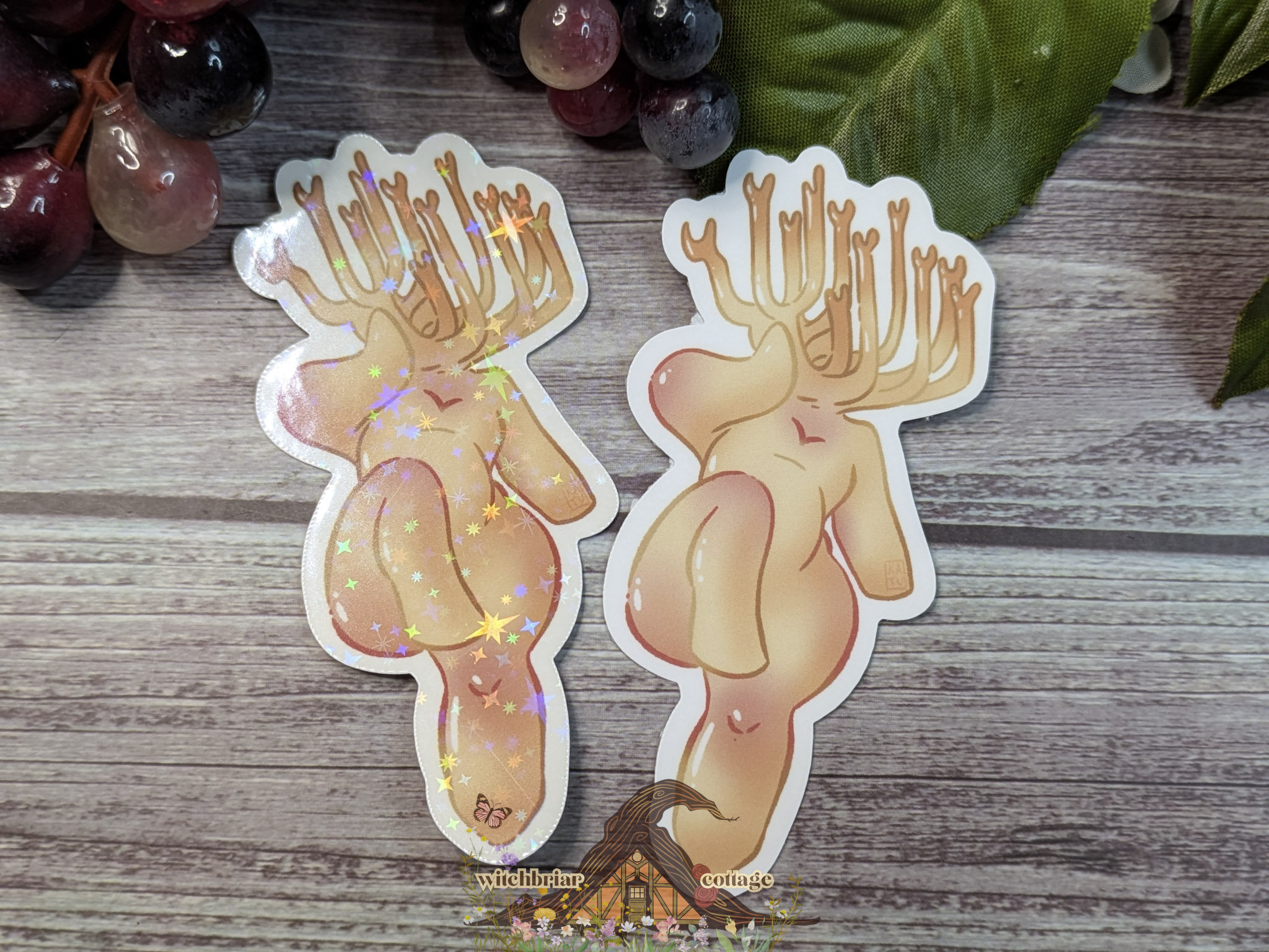 Staghorn Mushroom Pinup Girl Sticker - Image 4