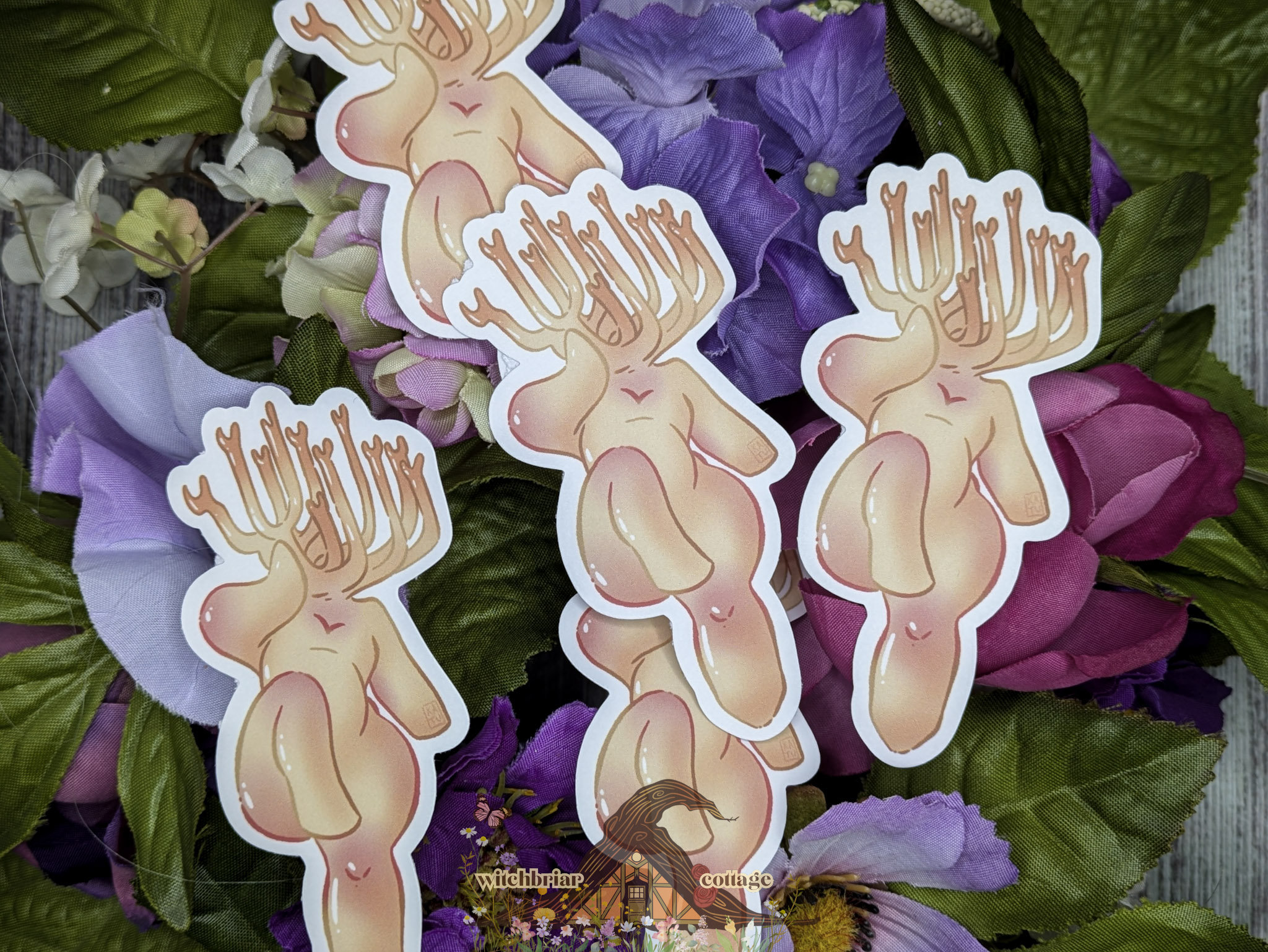 Staghorn Mushroom Pinup Girl Sticker - Image 5