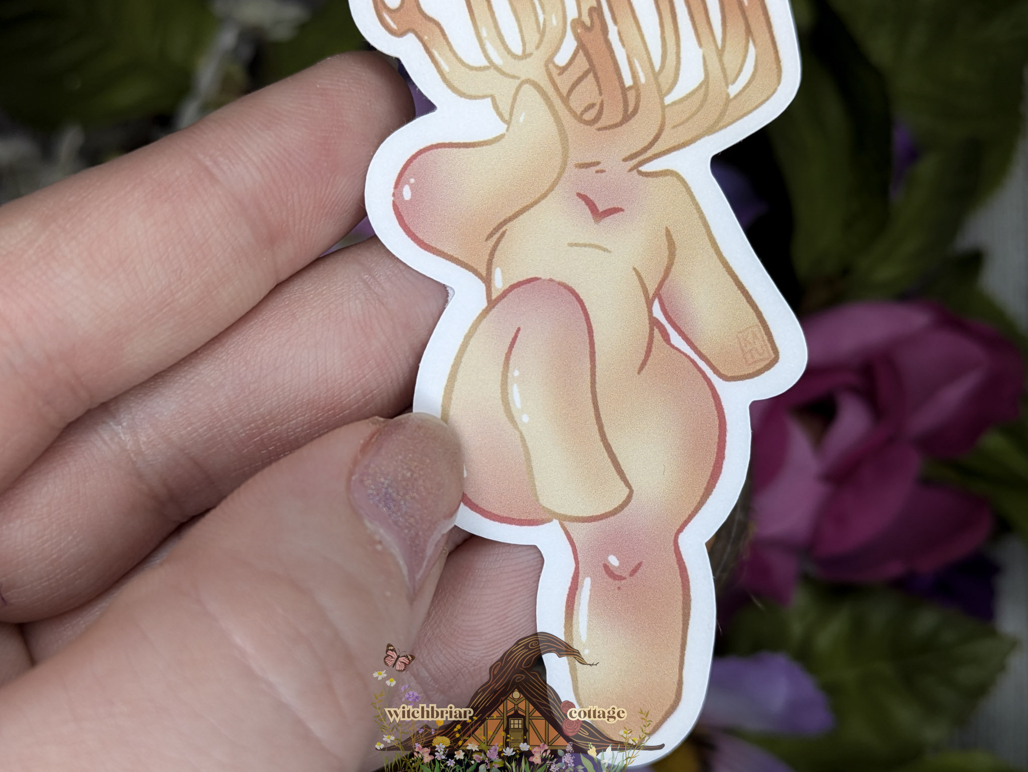 Staghorn Mushroom Pinup Girl Sticker - Image 6