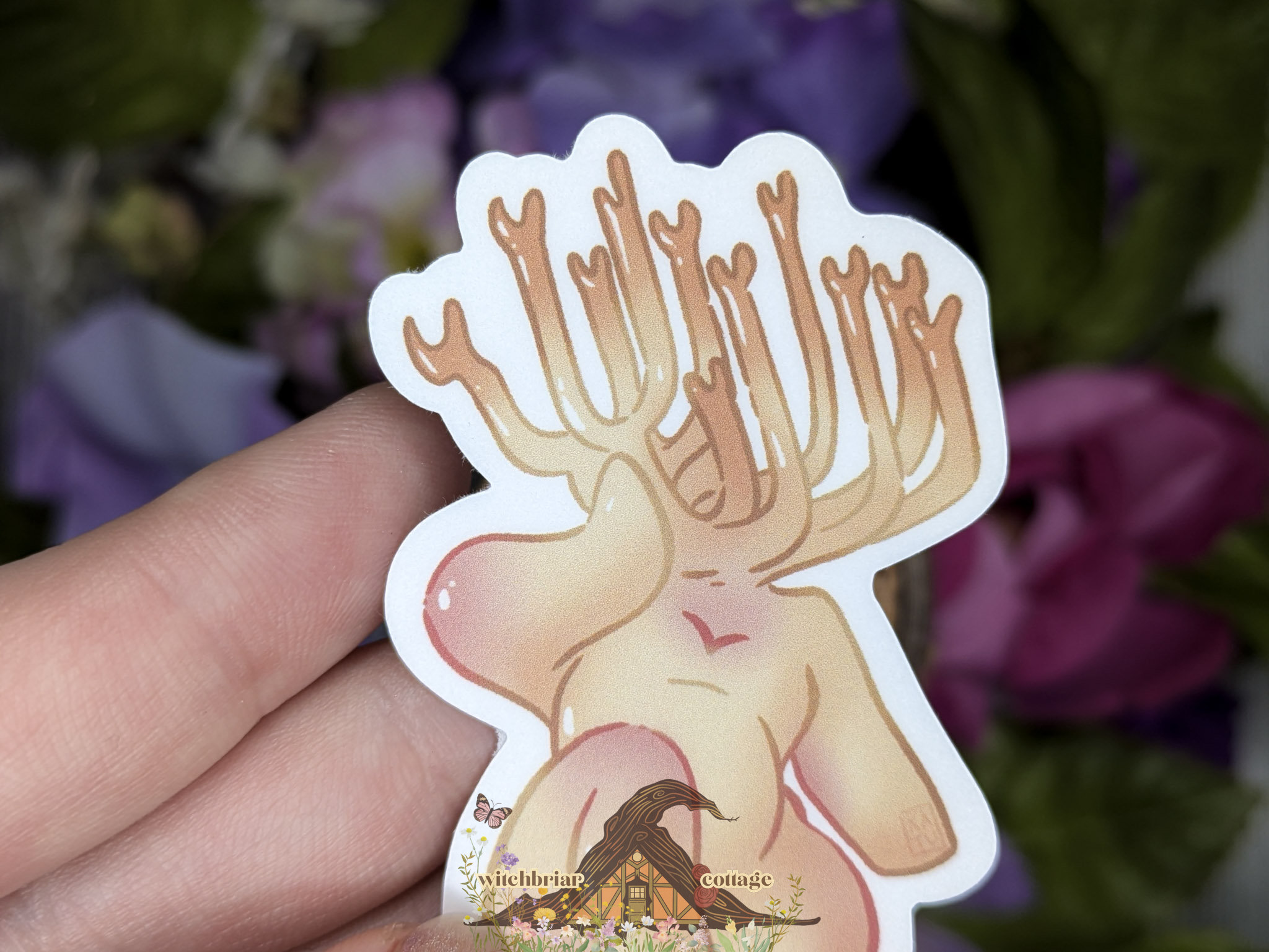 Staghorn Mushroom Pinup Girl Sticker - Image 7