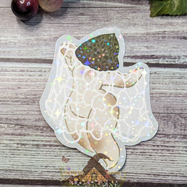Bridal Veil Stinkhorn Mushroom Girl Pinup Sticker