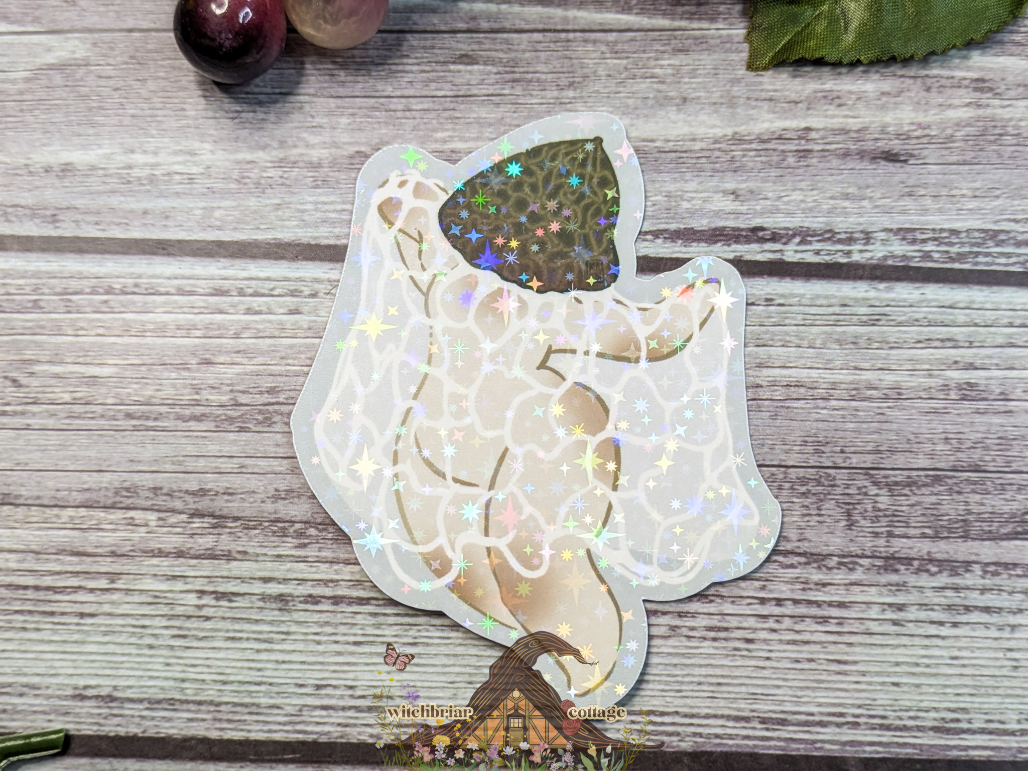 Bridal Veil Stinkhorn Mushroom Girl Pinup Sticker