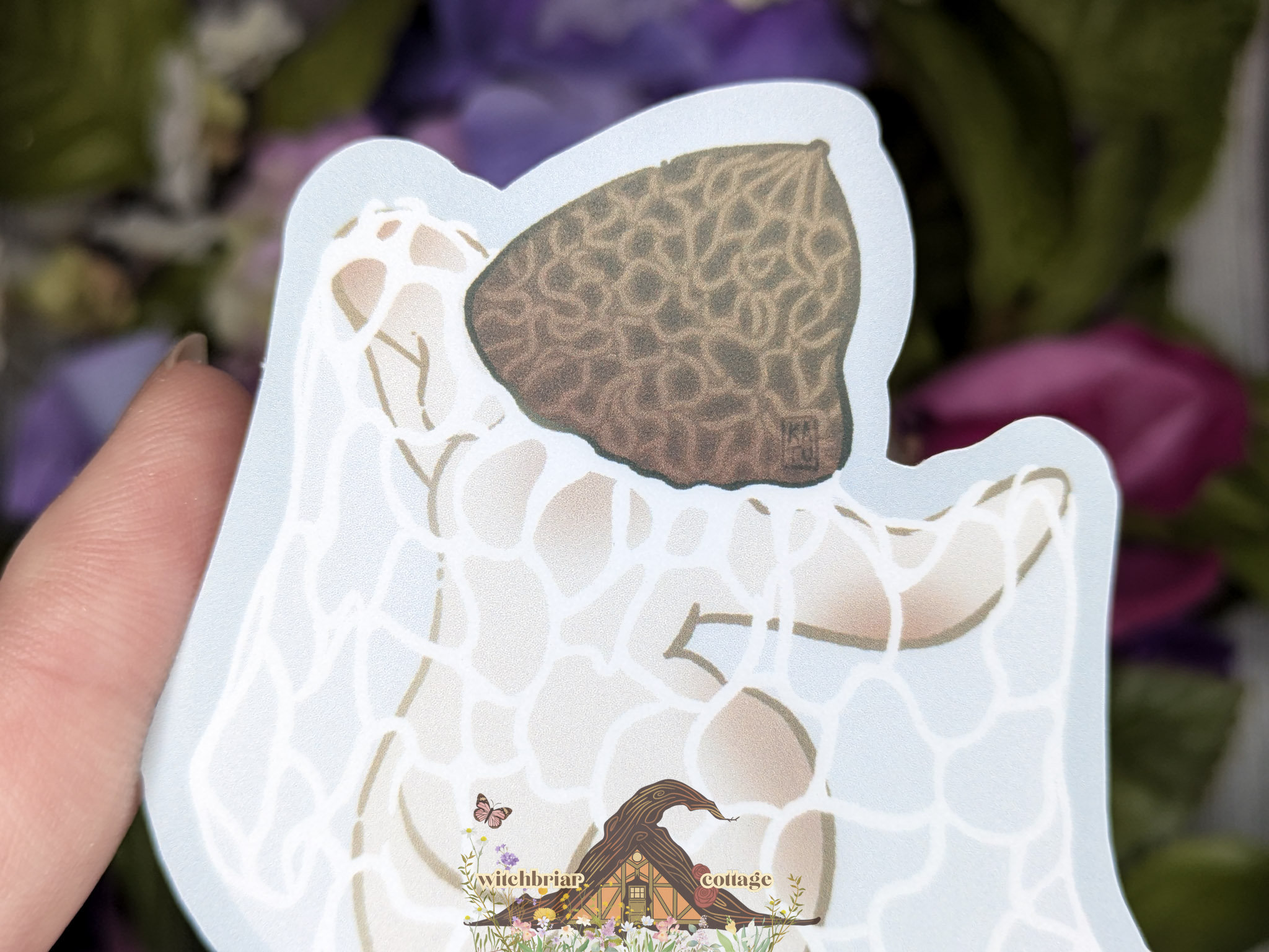 Bridal Veil Stinkhorn Mushroom Girl Pinup Sticker - Image 7