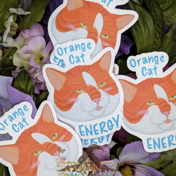 Orange Cat Energy Sticker