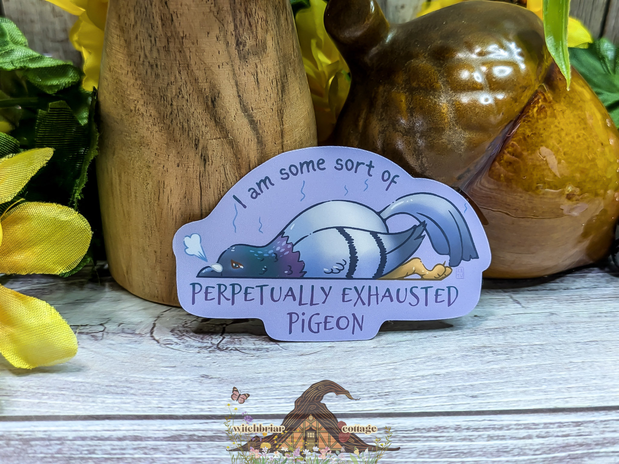 Permanently Exhausted Pigeon Sticker - Image 2