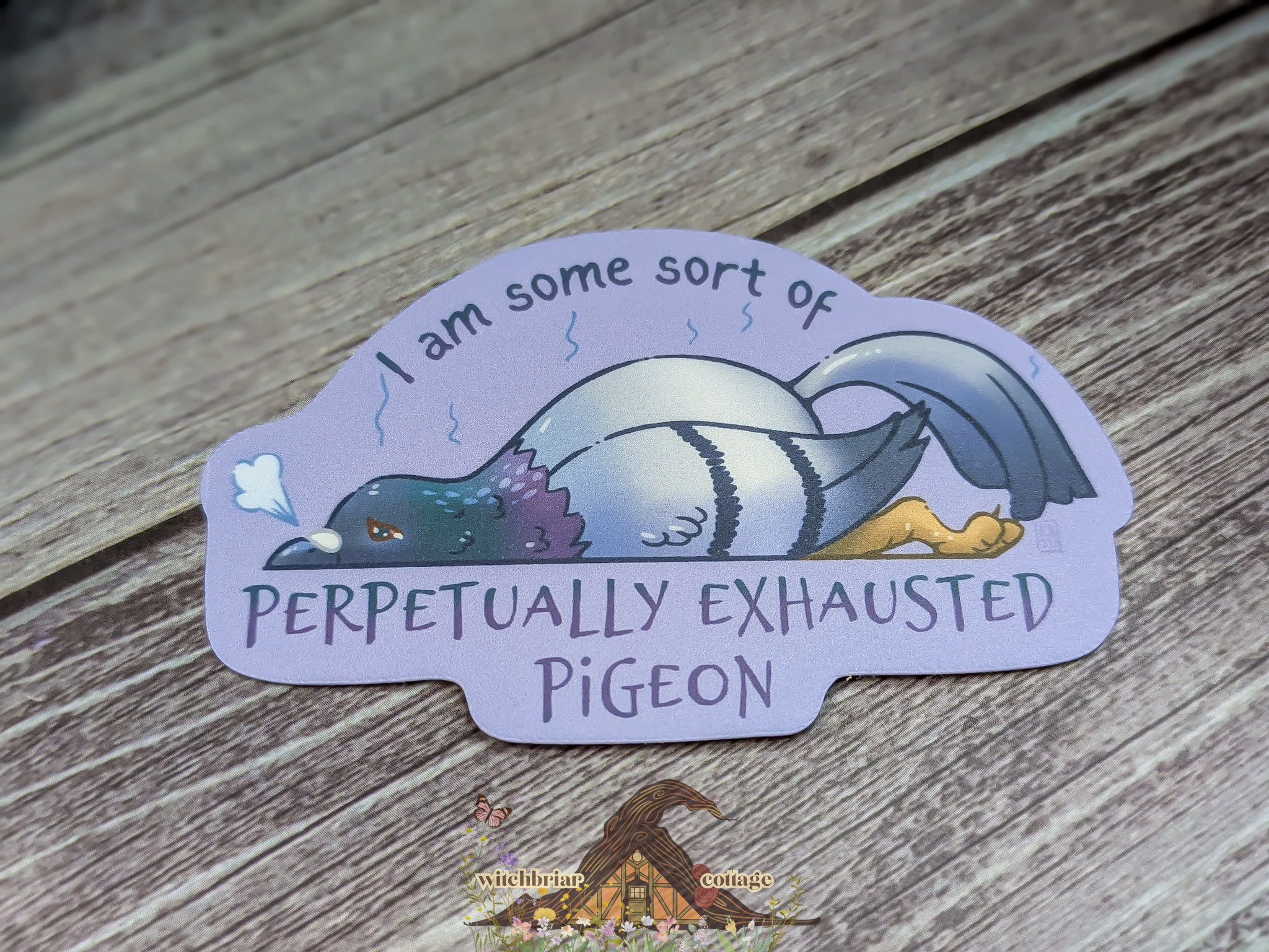 Permanently Exhausted Pigeon Sticker - Image 6