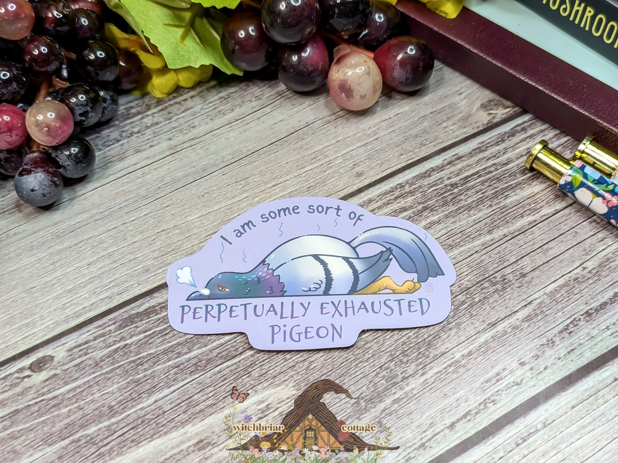 Permanently Exhausted Pigeon Sticker - Image 7