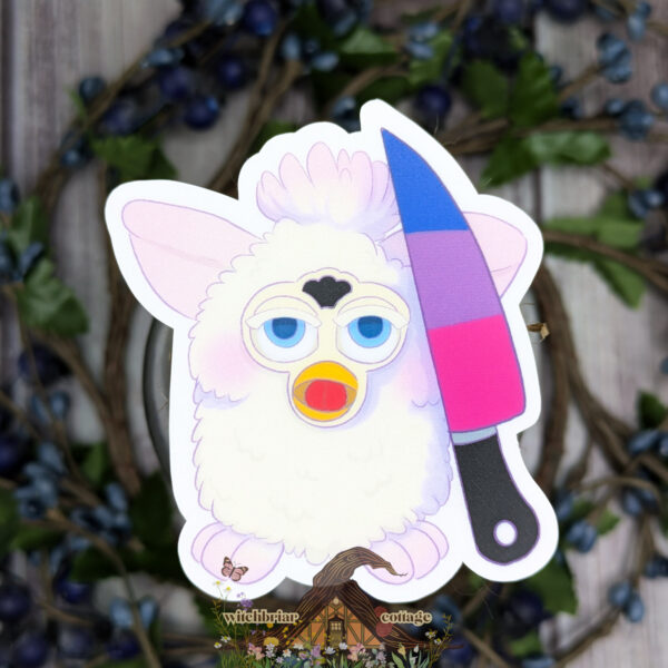 Pride Furby Knife Vinyl Sticker