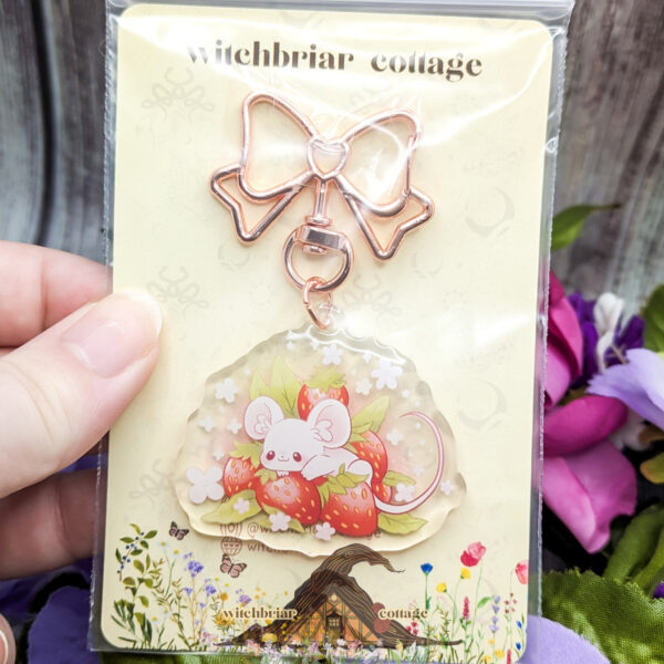 Strawberry Mouse Acrylic Keychain