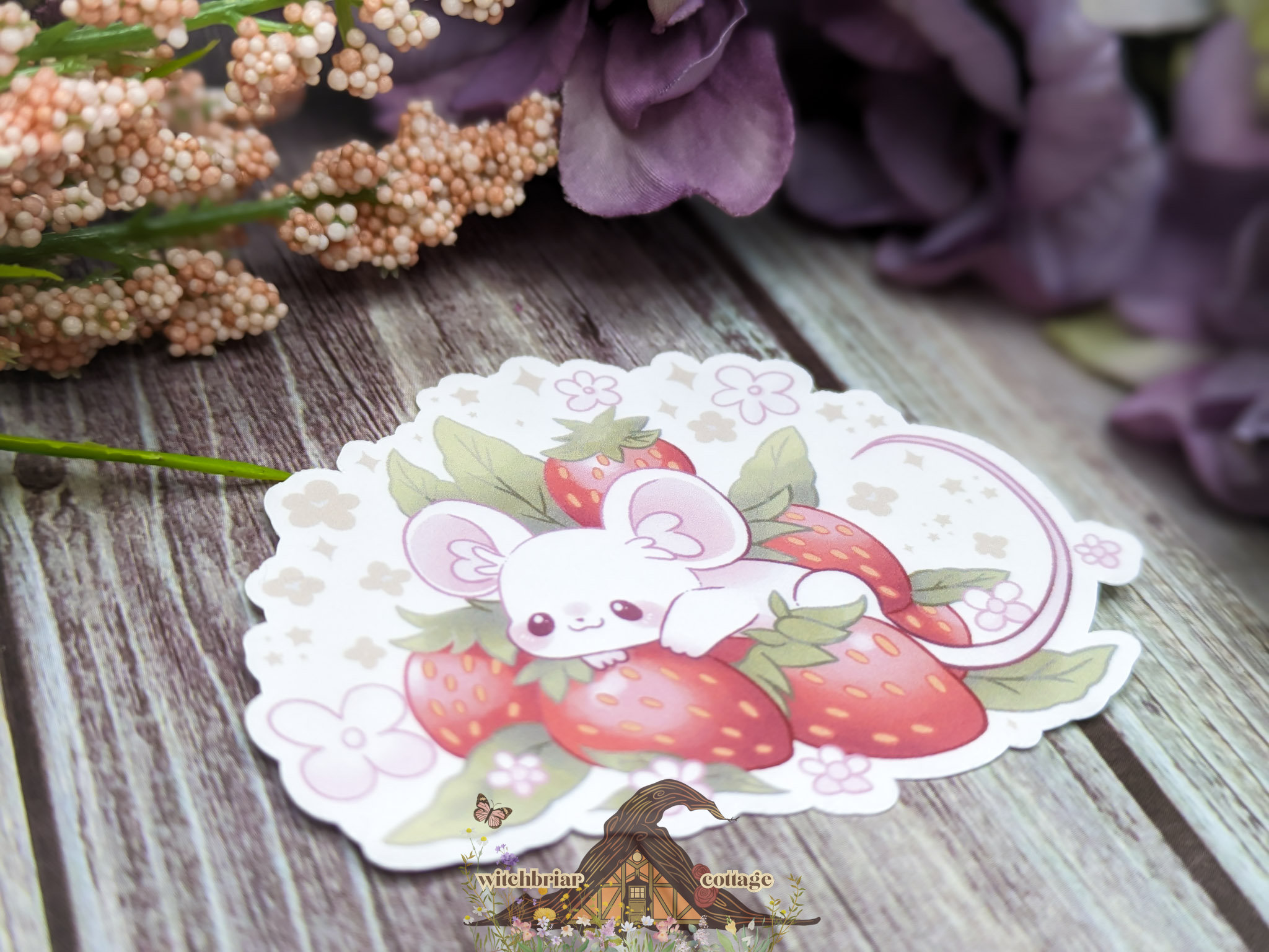 Strawberry Mouse Sticker - Image 5