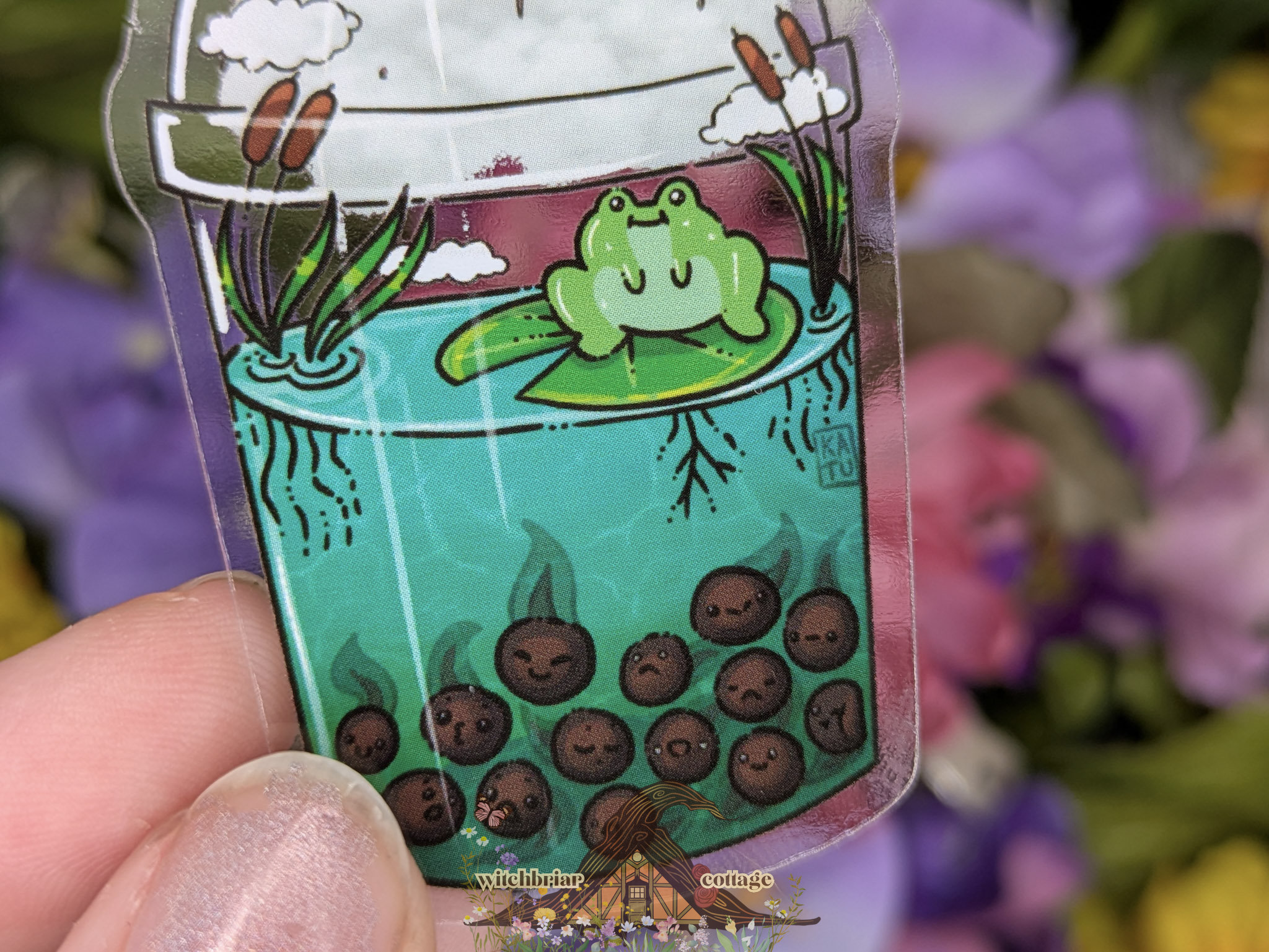 Swamp Boba Frog CLEAR Sticker