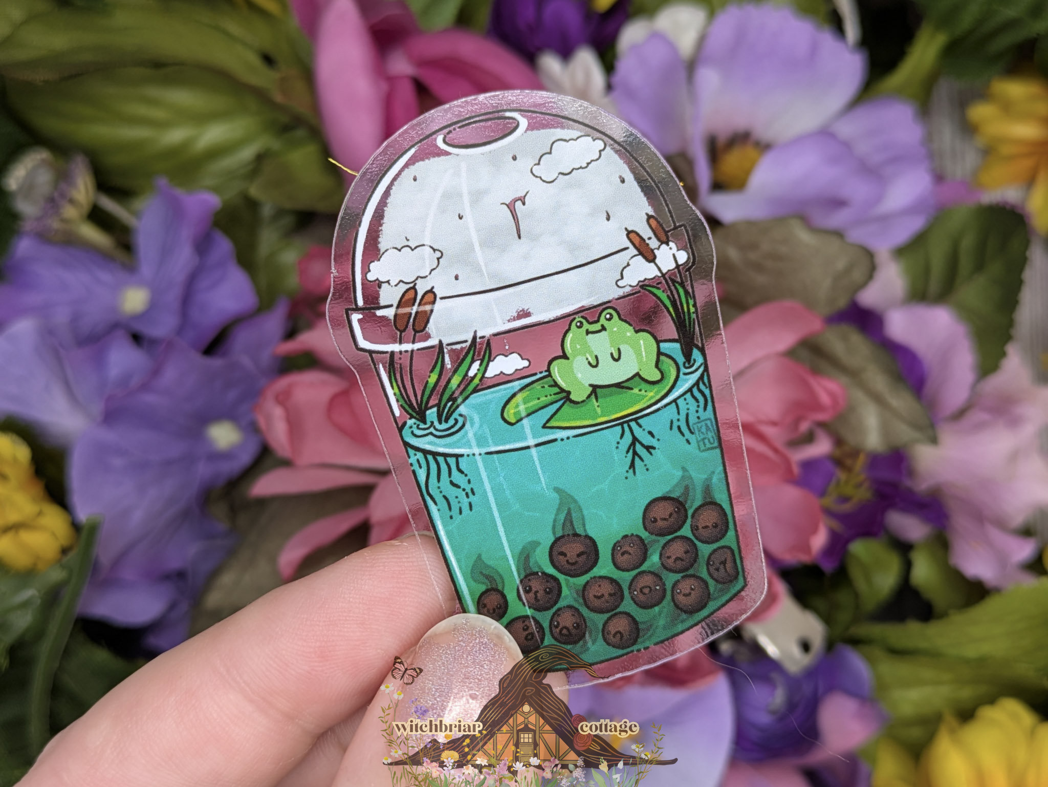 Swamp Boba Frog CLEAR Sticker - Image 2