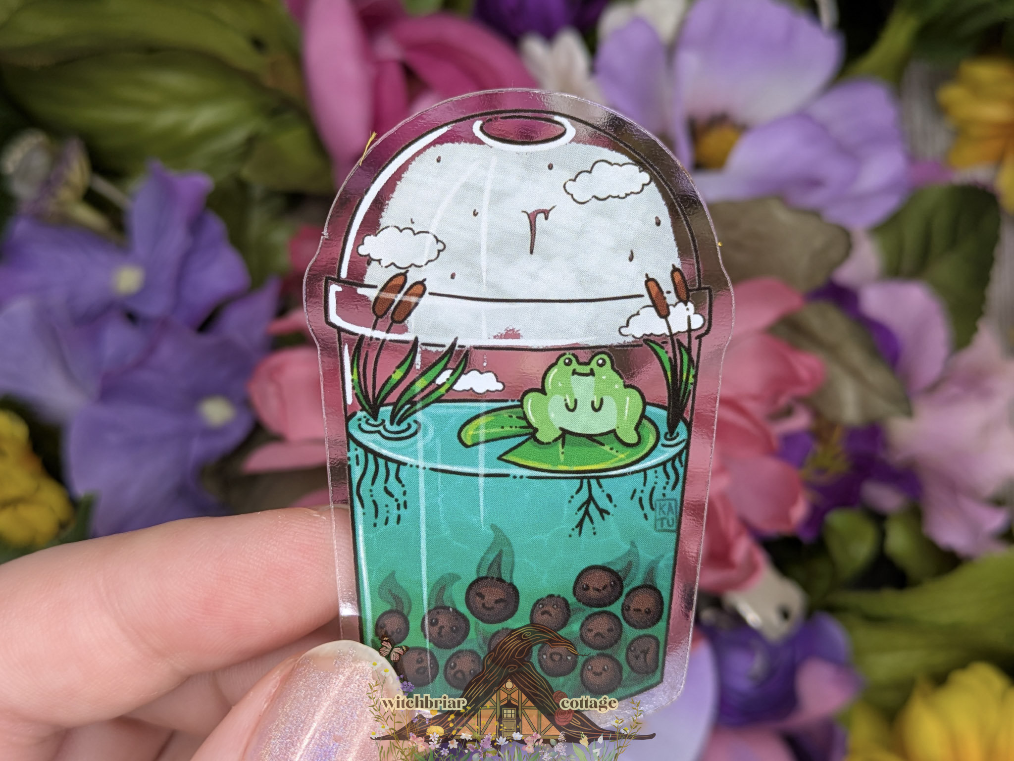 Swamp Boba Frog CLEAR Sticker - Image 3