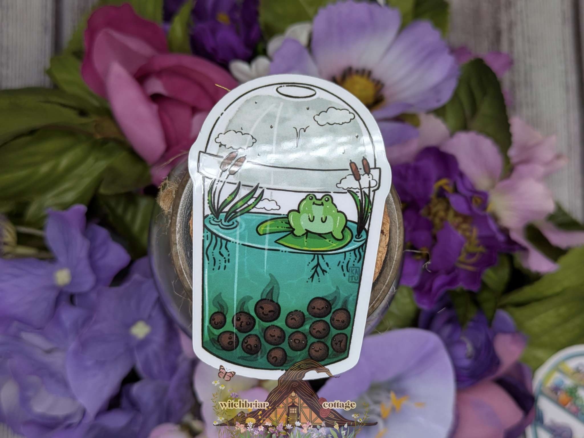Swamp Boba Frog CLEAR Sticker - Image 4
