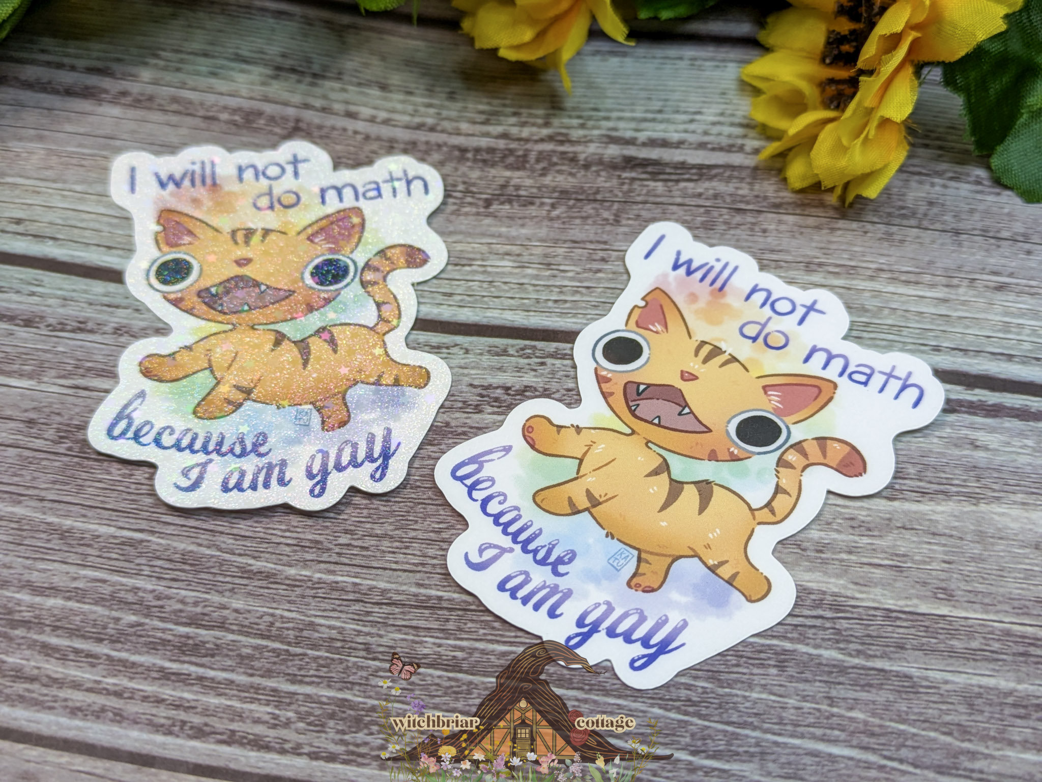 Will Not Do Math Gay Cat Sticker